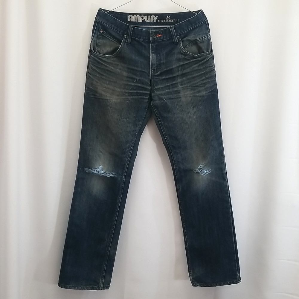 Amplify Slim Straight Distressed Jeans 30x32